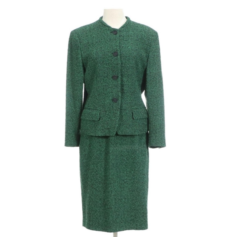 Bally Green and Black Tweed Collar